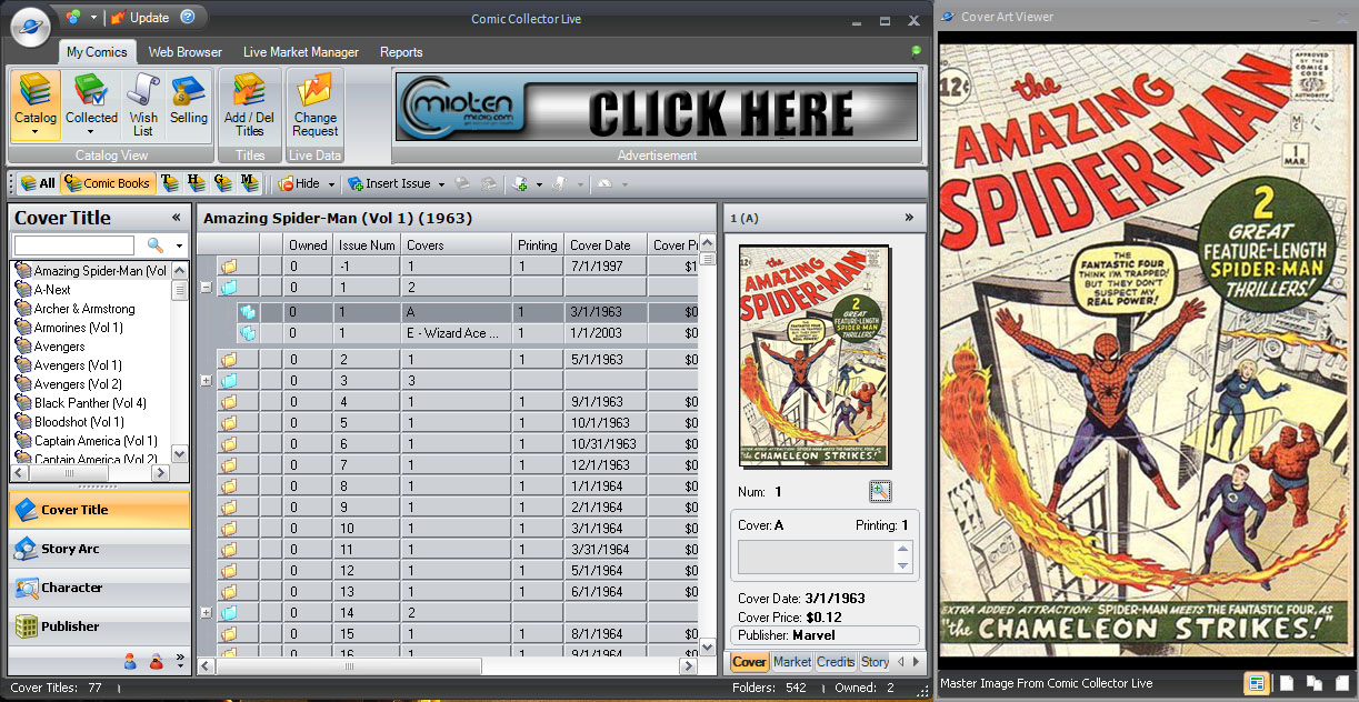 Comic Collector Live software